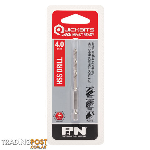 DRILL HSS IMPACT QUICKBIT HEX SHANK 6.50MM P&N 107B80065