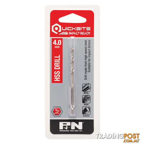 DRILL HSS IMPACT QUICKBIT HEX SHANK 12.00MM P&N 107B80120