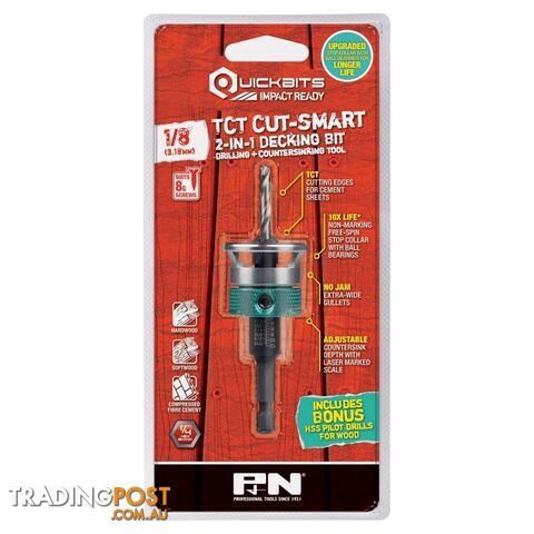 DRILL TCT & COUNTERSINK TCT QUICKBIT CUTSMART 9/64 (10G) P&N 107CSC001
