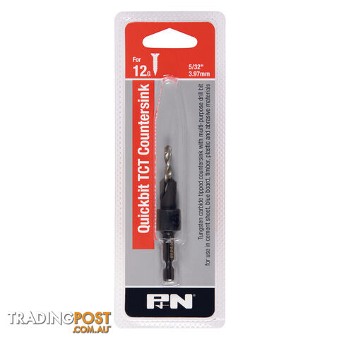 DRILL TCT & COUNTERSINK TCT QUICKBIT HEX SHANK 5/32 12G P&N 107DC0012