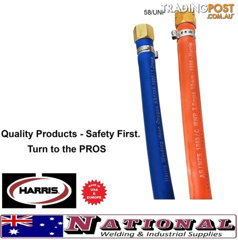Harris Oxy / LPG 15 Metres 10mm Twin Hose With Fittings 10BOTH15M+F