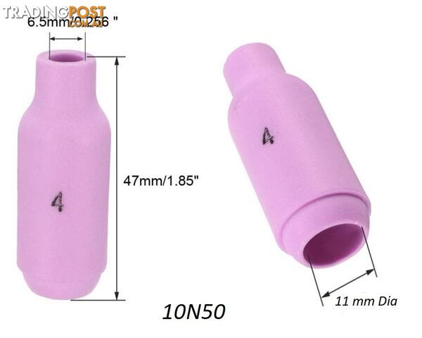 Collet Body Alumina Cup Size 4 6.0mm Suits 17/18/26 TIG Torch 10N50 Each