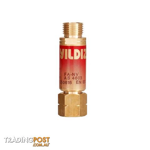 Flashback Arrestor Flammable (For Torch) UNF5/8" x 18 LH Yildiz 1118N-AU