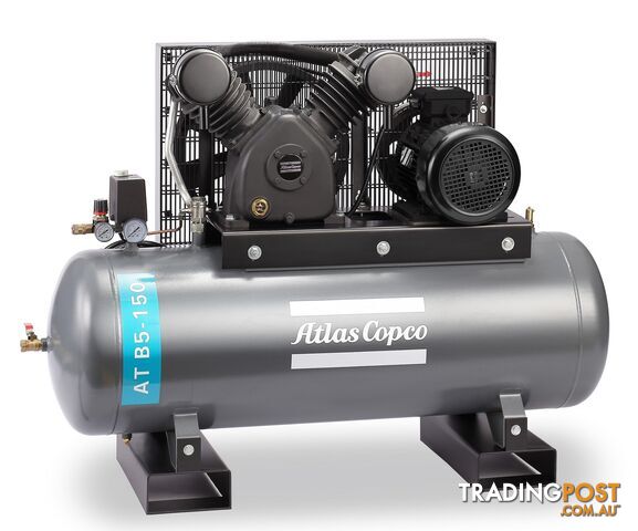 Industrial 3 Phase 510 L/m 5.5HP 150 Litres Tank Compressor AT B5-150 Heavy Duty...