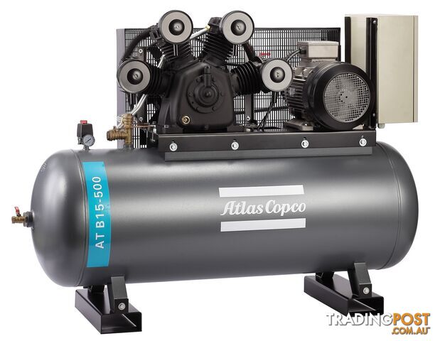 Industrial 3 Phase FAD 1500L/m 15hp 500 Litres Tank Compressor AT B15-500 Heavy...