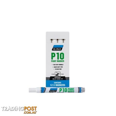 P10 White Paint Marker Dy-Mark 12071011 Pack of 12