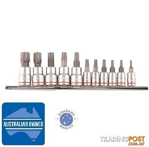 Tamperproof TORX® Set 11 Piece 1/4" & 3/8" Square Drive Kincrome 13646