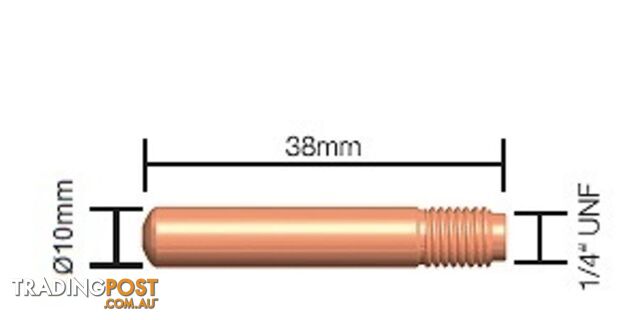 1.0mm Contact Tip Standard Duty (Tweco Style 2 & 4) 14-40 Pkt : 10