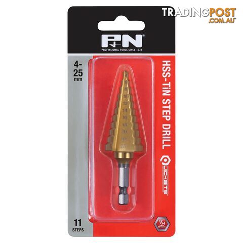 DRILL STEP 5/32-1 10-STEP HSS TiN QUICKBITS P&N 149010064