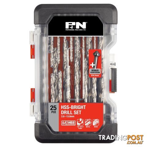 DRILL JOBBER SET M35 HSS-CO 25+1PC W/CSINK P&N 149060006