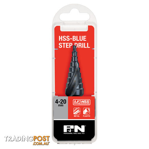 DRILL STEP 4-12MM 9-STEP M2 HSS BLUE SPIRAL FLUTE P&N 149060007