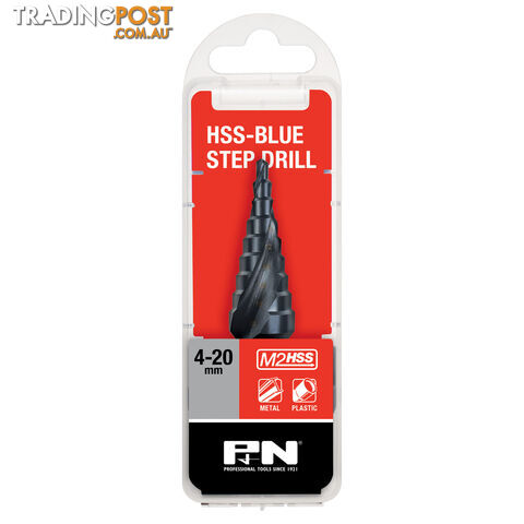DRILL STEP 4-30MM 14-STEP M2 HSS BLUE SPIRAL FLUTE P&N 149060009