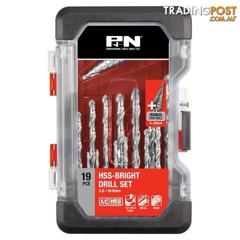 DRILL JOBBER SET M35 HSS-CO 19+1PC W/STEP DR P&N 149060016