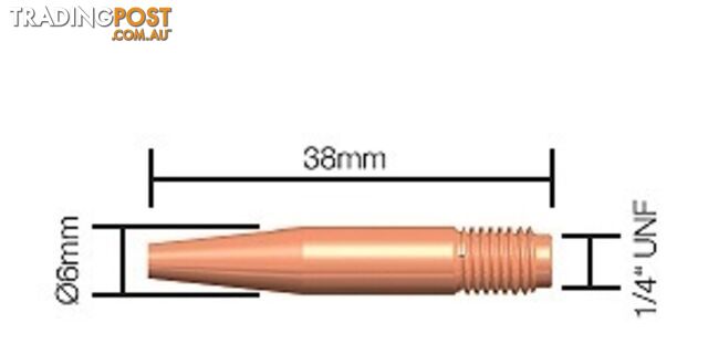 Tweco Style 14H35T Tapered Contact Tips 0.9mm