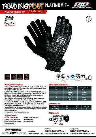G-Tek X7 Platinum F+ Cut Resistant Size 10 Gloves 16-377-10 - photo 2 of 2