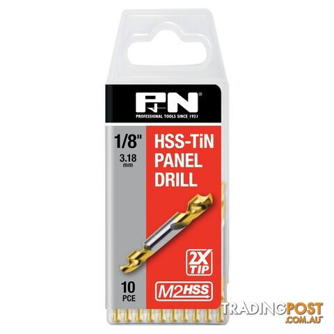 DRILL PANEL DE HSS-TiN 1/8 10PK P&N 165611250