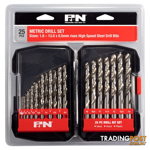 Metric Hss-Bright Jobber Drill Bit Set 1-13mm P&N 166044642 -25 Piece