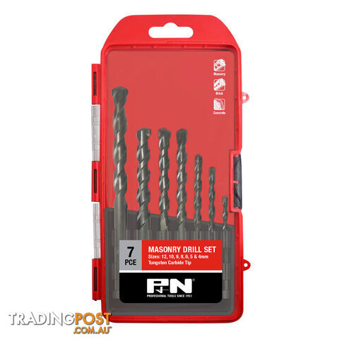 Drill Set TCT Masonary 4-12mm 7 Piece P&N 166044644