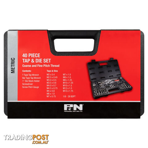 TAP & DIE SET UNC/UNF Carbon Steel 40PC P&N 166044651