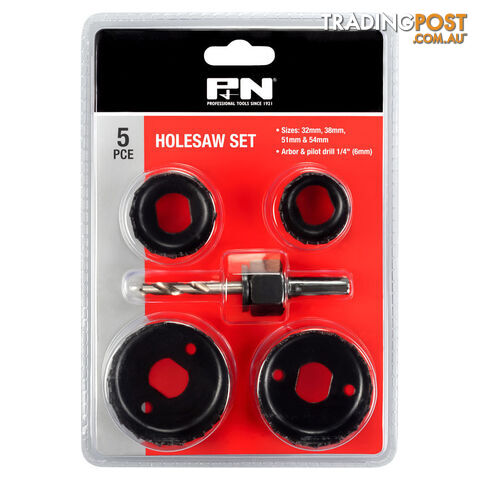 HOLESAW SET CARBON STEEL 32-54MM 5PC CNH-05 P&N 166044659