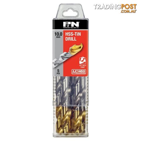 DRILL JOBBER HSS-TiN TIP 5.00 DIN338 10PK P&N 166311969