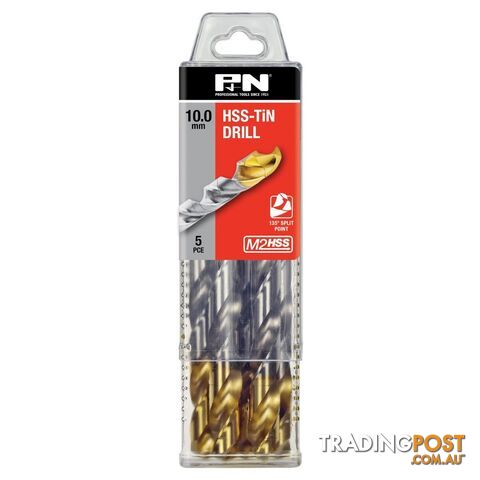 DRILL JOBBER HSS-TiN TIP 10.50 DIN338 5PK P&N 166314139