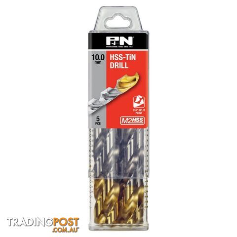 DRILL JOBBER HSS-TiN TIP 13.00 DIN338 5PK P&N 166315118