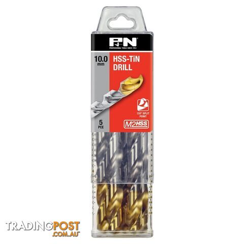 DRILL JOBBER HSS-TiN TIP 25/64 DIN338 5PK P&N 166413906
