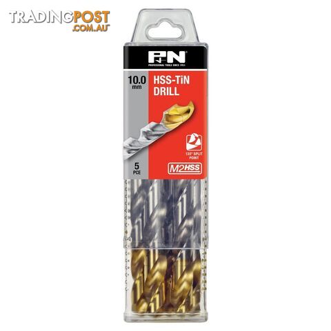 DRILL JOBBER HSS-TiN TIP 13/32 DIN338 5PK P&N 166414063