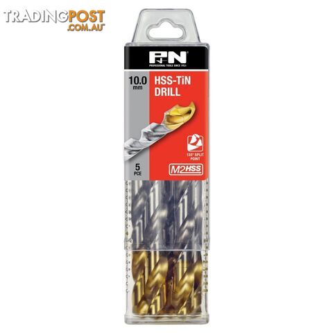 DRILL JOBBER HSS-TiN TIP 1/2 DIN338 5PK P&N 166415000