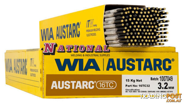 Low Hydrogen Electrodes 16TC 3.2mm 15Kg Carton AUSTARC 16TC32C