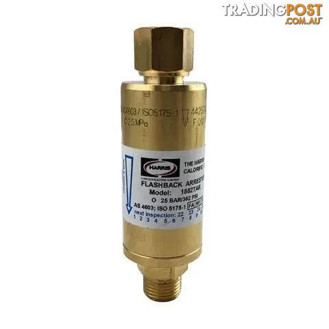 Flashback Arrestor - Reg End (High Flow) (Oxy) Harris 1882TAR