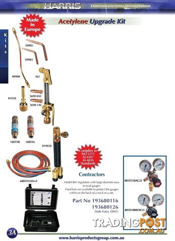 Contractors Upgrade Kit Oxy/Acet Kit With Model 601 Regulator Harris - photo 2 of 2