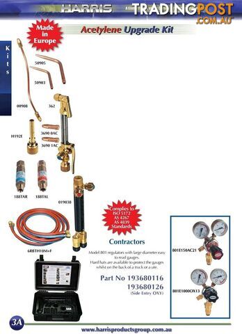 Contractors Upgrade Kit Oxy/Acet Kit With Model 601 Regulator Harris - photo 2 of 2