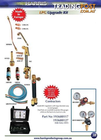 Contractors Oxy/LPG Kit With Model 801 Regulator Harris - photo 2 of 2