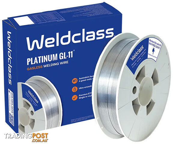 Gasless PLATINUM GL-11 MIG Wire 0.8mm 200mm 4.5kg Spool Weldclass 2-088FM