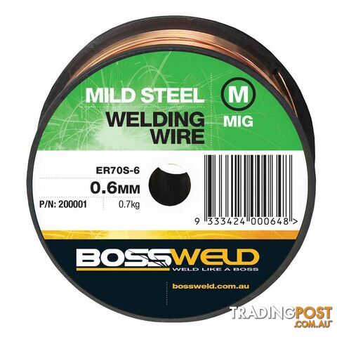 Mild Steel MIG Wire x 0.6mm 0.7 Kg Spl Bossweld 200001