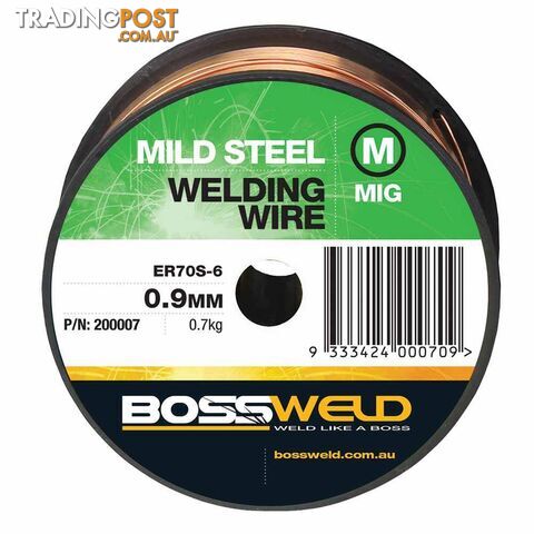 Mild Steel MIG Wire x 0.9mm (0.7 Kg Spl) Bossweld 200007