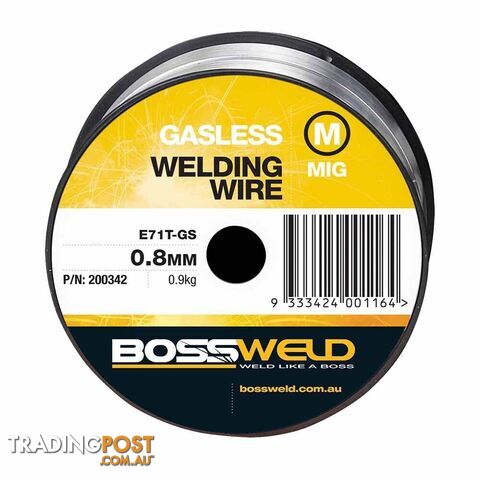 Gasless GS Self Shielded Flux-cored Mig Wire x 0.8mm x 0.9 Kg Bossweld 200342