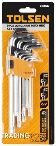 9pcs Torx Long Arm Hex Key Set Tolsen 20056