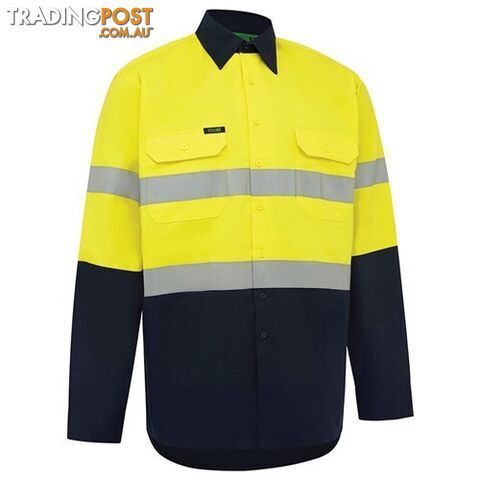 Hi Vis Lightweight Long Sleeve Taped Shirt Yellow/Navy Size Medium 2013YNM