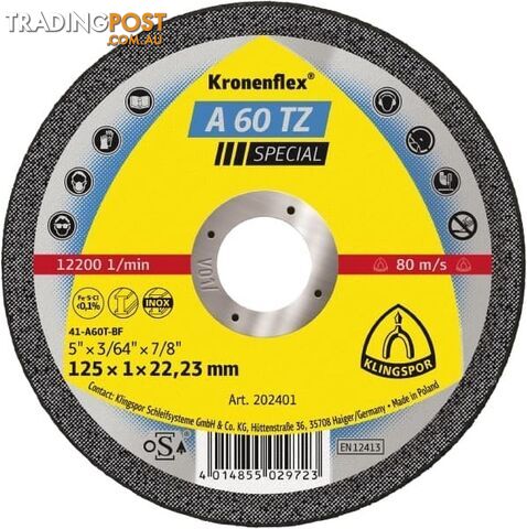 Cut Off Wheels For Steel & Stainless Steel A 60 TZ Kronenflex 202401