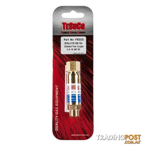 Ibeda Flashback Arrestor Oxygen Standard Flow Regulator End FRSOD