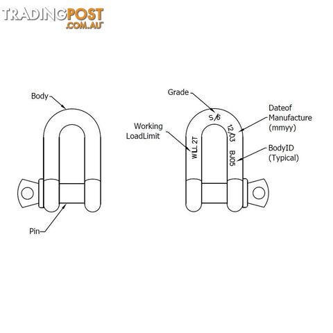 Beaver Yellow Pin Grade S Screw Pin Dee Shackle Beaver 241313 - photo 4 of 5