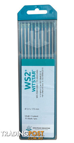 TIG Tungsten 2.4mm x 175mm WS2 Witstar 24WS2 Each