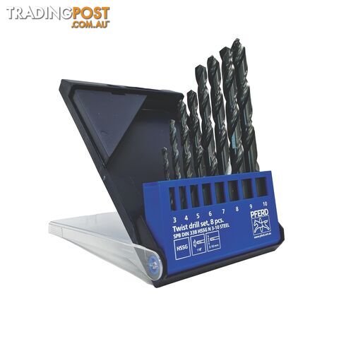 Drill Bit Set HSSG Steel Sizes 3.0mm - 10.0mm Pcs Of 8 Pferd 25203705