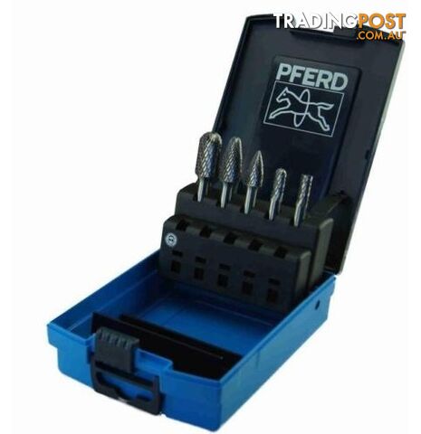 5 Piece Tungsten Carbide 1/4"Burr Set Pferd 26005693