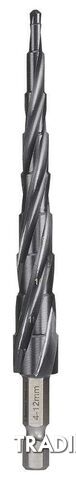 Step Tip Step Drill 10mm Deep Cut 4-12mm x 1mm HSS Co5 (Cobalt) TiAIN Coated...