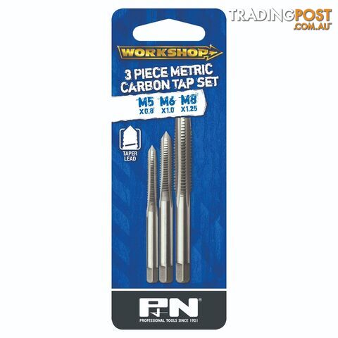 TAP Set Metric 3Pce M5x0.8-M6x1.0-M8x1.25 GCr15 P&N Workshop SUTTON 267003103