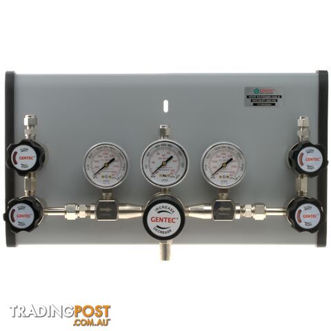 Gentec Twin Inlet Supply Panel 6.0 Purity Chrome Plated In: 28,000kPa Out: 1,000kPa